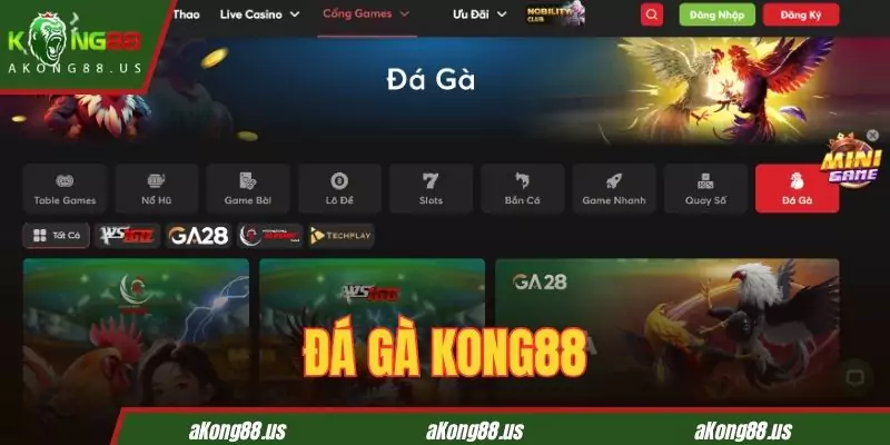Giới thiệu Đá gà trực tuyến KONG88
