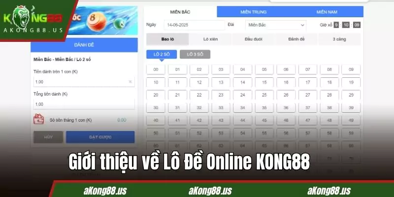Lô đề online KONG88 mang tới trải nghiệm số đề ấn tượng cho lô thủ